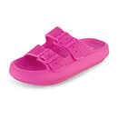 CUSHIONAIRE Women's Fame recovery cloud slide with +Comfort, Hot Pink 9