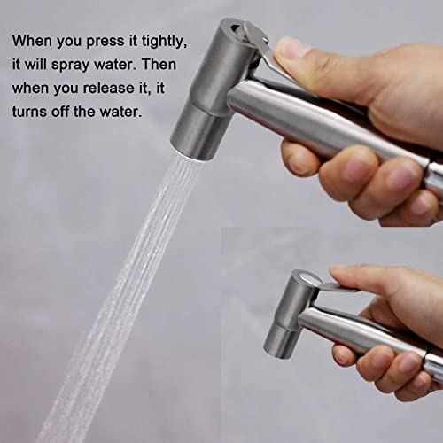 Bidet Toilet Sprayer Head Replacement, Stainless Steel Handheld Bidet Sprayer Cloth Bathroom Diaper Sprayer for Kitchen and Toilet Cleaning