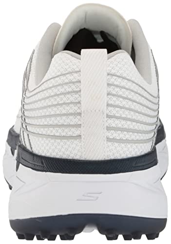Skechers Men's Go Ultra Max Spikeless Golf Shoe, White/Gray/Blue, 9