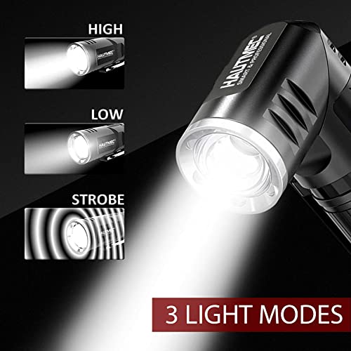 HAUTMEC Swyvel 500 Lumens Rechargeable LED Flashlight,Bright Mini Tactical Pocket Torch with Magnetic Base, Waterproof Led Flashlight 3 Modes for Camping, Outdoor, Hiking HT0092