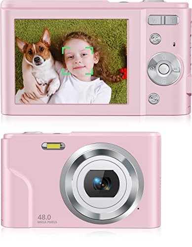 Zostuic Autofocus 48MP Digital Camera for Kids with 32Gb Card, 1080P Teen Kid Camera FHD Vlogging Camera Compact Mini Cameras for 4-10 Year Old Student, Boy, Girl