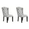 Signature Design by Ashley Jeanette Traditional 20" Tufted Upholstered Wingback Dining Chair, 2 Count, Light Gray