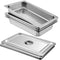 Mophorn 4 Pack Hotel Pan 4" Deep Steam Table Pan Full Size with Lid 20.8"L x 12.8"W Hotel Pan 22 Gauge Stainless Steel Anti Jam Steam Table Pan