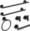 [6 Pack] Bathroom Hardware Set, Heavy Duty SUS 304 Stainless Steel Bath Accessories Set Wall Mount Towel Bar Set, Includes 16/24" Towel Bar,Toilet Paper Holder,Towel Ring, 2 Hooks