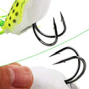 OriGlam 【Happy Shopping Day】 5pcs Topwater Frog Lures, Frog Crankbait Tackle, Frog Fishing Lures Soft Fishing Baits, Hollow Body 3D Eyes Frog Lure Weedless Swimbait with Hook for Bass Pike