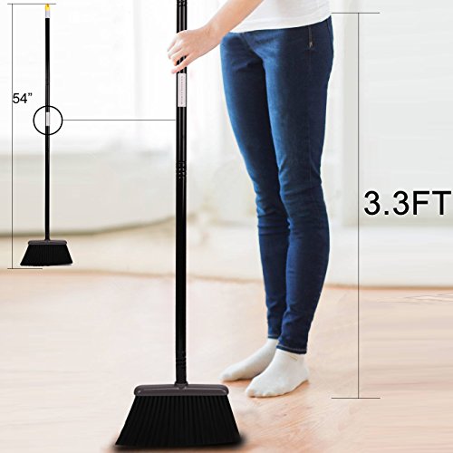 Long Handled Dustpan and Brush Set,Broom and Dustpan,Standing Dust Pan Dustpan and Brush for Indoor Lobby Office Kitchen Sweeping