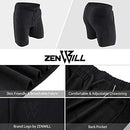 ZENWILL Mens Gym Running Shorts, Workout Athletic Bodybuilding Fitness Shorts with Zip Pockets (Large,Black)