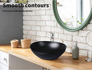 Ceramic Basin Bathroom Sinks Hand Wash Bowl Vanity Above Counter Matte Black