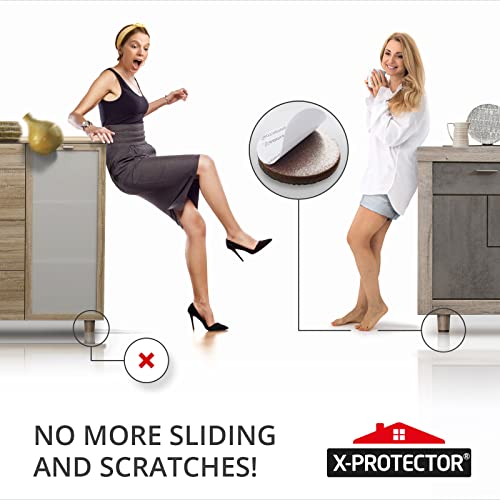 Non-Slip Furniture Grippers X-PROTECTOR 8 pcs - Premium 50 mm Furniture Pads - Best Self-Adhesive Rubber Feet for Furniture Feet - Ideal Non-Skid Furniture Floor Protectors to Keep Furniture in Place!