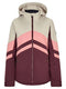Ziener Women's Telia Ski Winter Jacket, Warm, Breathable, Waterproof, Velvet red. Silver Beige Dob, 38
