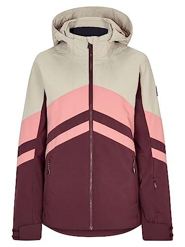 Ziener Women's Telia Ski Winter Jacket, Warm, Breathable, Waterproof, Velvet red. Silver Beige Dob, 38