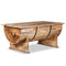 'vidaXL Solid Mango Wood Handmade Coffee Table with Interior Compartment, Vintage Charm for Living Room and Bedroom.