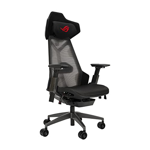 ASUS ROG Destrier Ergonomic Gaming Chair, 2-Way headrest 40°, 2-Way Lumbar, 2-Way armrest 360°, Adjustable seat Depth and Height, Recline 4 Lock Angles, Mobile Gaming Mode, Aluminum Frame, mesh