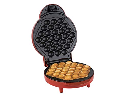 Korona 41005 Bubble Waffle Iron, Egg Waffles, 1000 Watt, Waffle Diameter 18 cm, Automatic Temperature Setting, Red