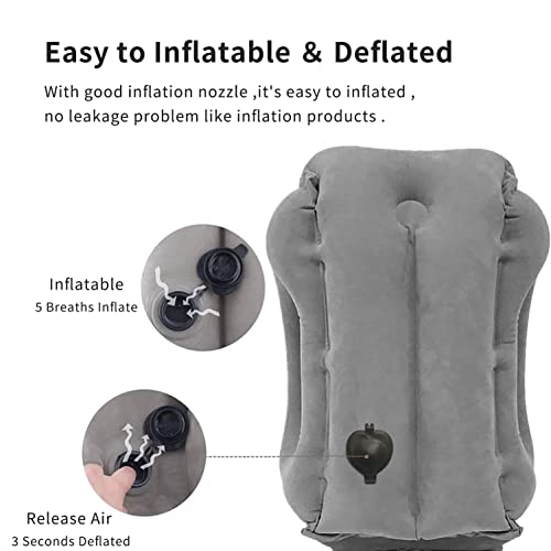 DAWNTREES Inflatable Travel Pillow Neck Support for Airplane,Neck Pillow Inflatable for Sleeping,Comfortably Support Head,Neck and Lumbar,Used for Airplane,Car,Bus and Office