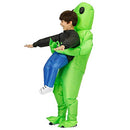 Scary Halloween Green Alien Inflatable Kid Costume Blow Up Suits Party Dress