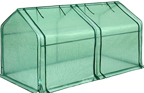 Quictent Updated Super Large Zipper Doors Mini Greenhouse Portable Cloche Green House 71WX 36D X 36H