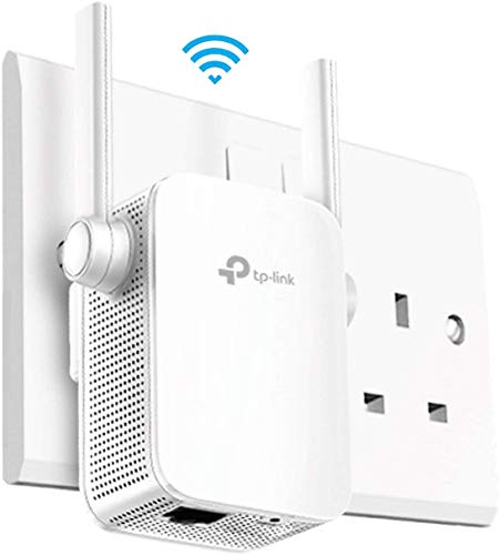 TP-Link RE205 AC750 Universal Dual Band Range Extender, Broadband/Wi-Fi Extender, WiFi Booster/Hotspot with Ethernet Port, 2 External Antennas, Plug and Play, Smart Signal Indicator, UK Plug