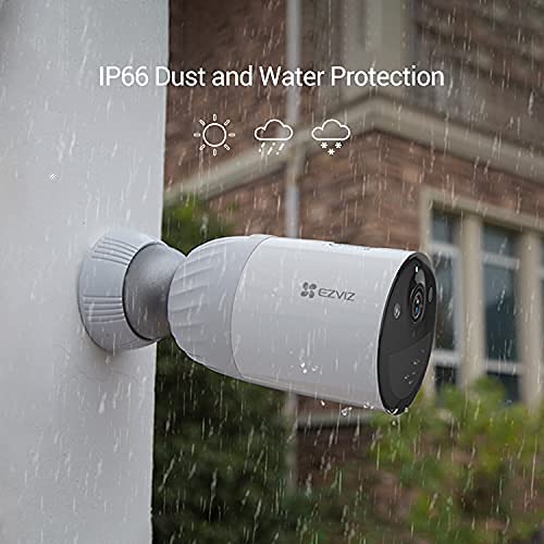 EZVIZ Wireless Security Camera, Rechargeable Battery/Solar Panel Powered Outdoor WiFi Camera, 1080P Color Night Vision, Waterproof, Two-Way Audio, SD/Cloud Storage, Alexa, Google Assistant BC1-B2 Kit