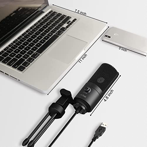 USB Microphone,Fifine Metal Condenser Recording Microphone For Laptop MAC Or Windows Cardioid Studio Recording Vocals, Voice Overs,Streaming Broadcast And YouTube Videos.(669B)