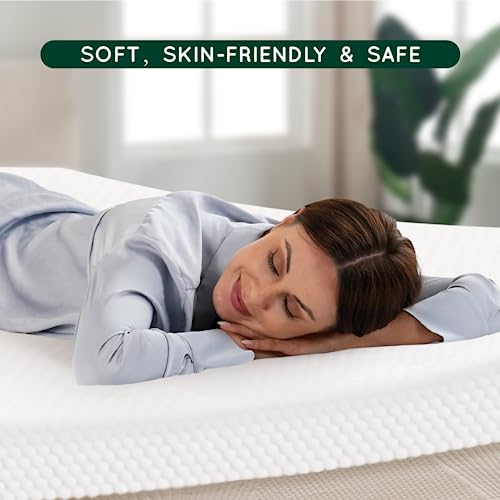 Z-HOM Queen Size Foam Mattress Topper, 3 Inch Gel Memory Foam Mattress Topper with Zippered Cotton Cover & Elastic Straps, Gel Infused Memory Foam Bed Topper Cooling Mattress Pad for Pressure Relief