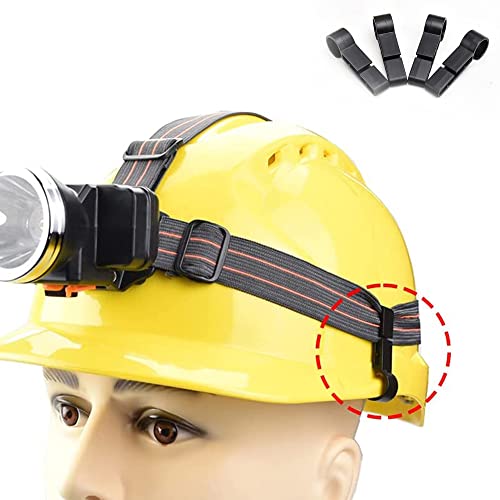 Pack of 20 Headlight Clip Protective Helmet Headlamp Clip Helmet Clips for Headlights Black Headlamps Clips Hardhat Headlight Hook Suitable for All Types of Headlights, Protective Helmet