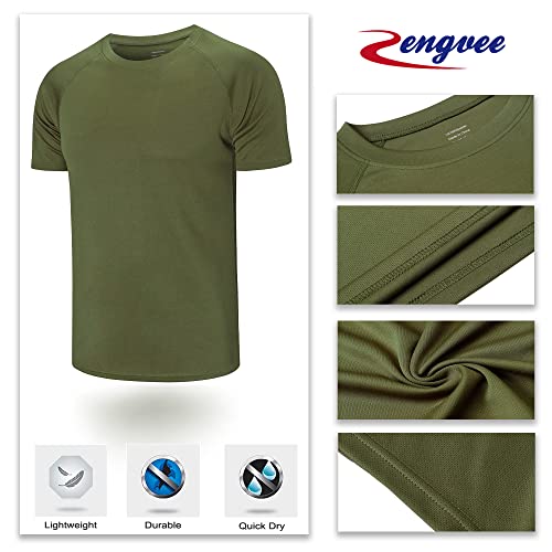 ZENGVEE 5 Pack Men's Workout Running Shirts Athletic Gym Tops Quick-Dry Moisture Wicking Breathable Sport Tee Crew Neck Short Sleeve T-Shirts for Outdoor Sportswear(510-Black Grey Green Navy Blue-XL)