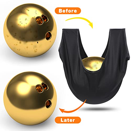 Zhanmai Bowling Ball Polisher and 2 Pieces Shammy Bowling Towel 10 x 8 Inches, Bowling Ball Cleaner See Saw Bowling Towel Black Microfiber Bowling Polisher Easy Grip Bowling Rag Bowling Accessories