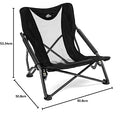 Cascade Mountain Tech Camping Chair - Low Profile Folding Chair for Camping, Beach, Picnic, Barbeques, Sporting Event with Carry Bag, Black
