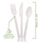 100% Compostable Forks Spoons Knives Cutlery Combo Set - 380 Large Disposable Utensils (7 in.) Eco Friendly Durable and Heat Resistant Alternative to Plastic Silverware with Convenient Tray by Ecovita