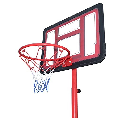 Genki 1.05-1.65m Kids Portable Basketball Hoop Stand System Backboard Net Ring Ball Set