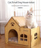 TOMVAES Cat House Indoor Cats with Padding Small Dog Cave Bed Cages Cat Bed Mat Cat Cave for Big Cat with Matching Cat Hammock and Cushion DIY Wooden Cat Villa Cave Entrance