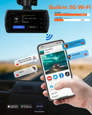 Yeecore Dual Dash Cam 5G WiFi GPS, Real 4K+HDR 1080P Front and Rear, 3" LCD Super Night Vision, Parking Mode, Dash Camera for Cars with App, G-Sensor, Accident Record, Support 512GB Max