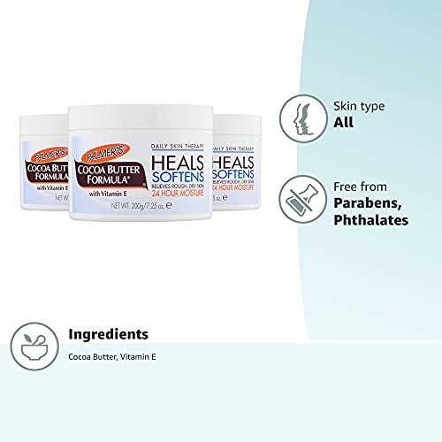 Palmer's Cocoa Butter Formula Daily Skin Therapy Solid Lotion with Vitamin E, Body Moisturizer for Extremely Dry Skin, Softens and Soothes, 7.25 Ounces (Pack of 3)