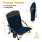 Pacific Pass Lightweight Camp and Beach Chair w/Built-in Cup Holder, Includes Carry Bag - Navy/Gray