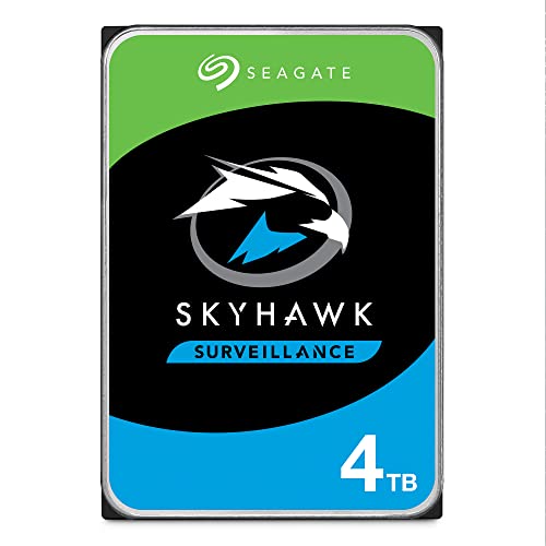 Seagate Skyhawk 4TB Internal Hard Drive HDD Video Recording up to 64 Cameras 3.5 Inch 64MB Cache SATA 6Gb/s Silver FFP Includes 3 Year Rescue Service Model No. ST4000VXZ16