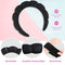 WD&CD Spa Makeup Headband Set, Headband Skincare Headband for Woman, Face Wash Wristband and Scrunchies For Hair, Black