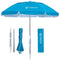 AMMSUN 6.5ft twice folded compact Portable beach umbrella with sand anchor windproof,Push Button Tilt and Air vent UV 50+ Protection Fits in a large Suitcase for travel Patio Garden Beach Pool Backyard Sky Blue