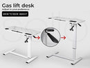 LEVEDE Mobile Standing Desk with USB Port, Rolling Laptop Cart Height Adjustable, Gas Lift Bedside Table, Sit to Stand Computer Desk with Hidden Wheels for Home,Office,Medical (80 x 40cm, Marbleized)