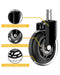 Office Chair Wheels for IKEA with 10mm Stem, HOSOM 3" Replacement Rubber Caster Wheels Set of 10 Safe for Wood Floor, Computer Gaming Chair Rollerblade Wheels Roll Smooth and Quite