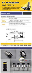 1 Set BT40 Benchtop Tightening Fixture and 4 pcs BT40 Tool Holder with ER nut,Retention knob