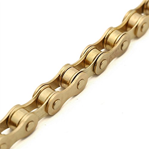 ZHIQIU FSC F410 1-Speed Bicycle Chain (1/2 x 1/8-Inch, 104L) (Ti-N Gold)