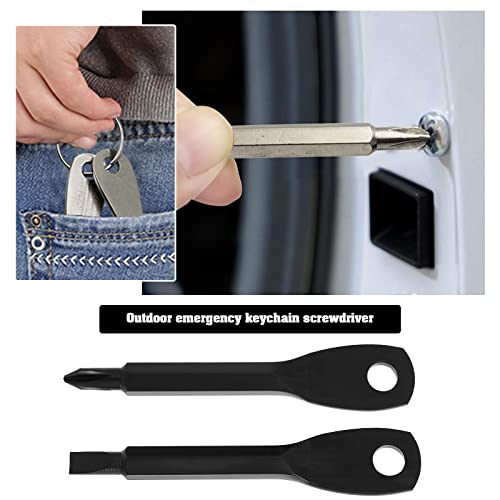 4Pcs Portable Keychain Screwdriver Stainless Steel Multi-Function Key Rings Screwdriver Mini Screwdriver Tool Set Hand Tools Kit