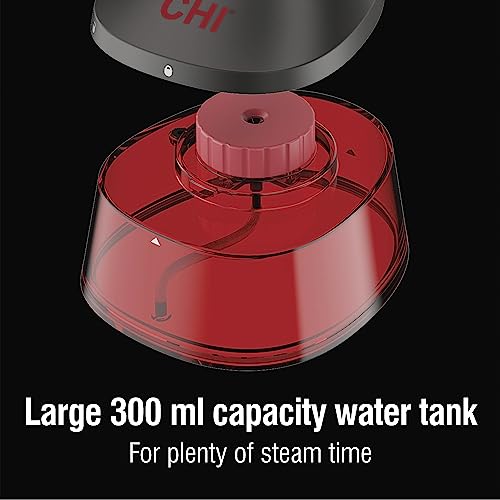 CHI Handheld Garment Steamer for Clothes 2 Continuous Steam Modes, Full-Size 300 ml Capacity Water Tank, Ergonomic Handle, 1600 Watts, 10ââ‚¬â„¢ Cord, Red (11590)