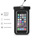 JOTO Universal Waterproof Phone Pouch Cellphone Dry Bag Case Compatible with iPhone 14 13 12 11 Pro Max Mini Xs XR X 8 7 6S Plus SE, Galaxy S21 S20 S10 Plus Note 10+ 9, Pixel 4 XL up to 6" -Black