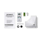 Devanti Window Air Conditioner, 1.6kW Portable Water Cooler Cooling Fan Box Conditioners Aircondition Home Office Room Bedroom Coolers, LED Control Panel Remote White