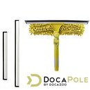 DocaPole Window Squeegee + Scrubber Combo Attachment (w/ 3 Squeegee Blades) for Window Cleaning // Dual-Rotation Multi-Angle Window Washer Accessory for Extension Pole // DocaPole Attachment