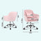 ALFORDSON Velvet Office Chair Swivel Armchair Computer Desk Chair with Adjustable Height, Modern Home Mid-Back Office Chair, Task Chair for Kids Adult Study Work, Living Room, Bedroom (Pink)