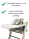 Seat Cushion for Stokke Tripp Trapp High Chair - Laminated Coating for Easy Cleaning (Japanese Stars Beige)
