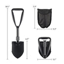 CO-Z Mini Folding Shovel High Carbon Steel, Portable Lightweight Outdoor Tactical Survival Foldable Mini Shovel, Entrenching Tool, Camping, Hiking, Digging, Backpacking, Car Emergency